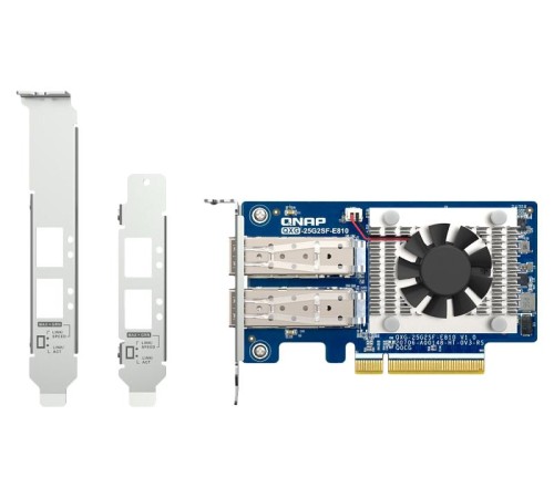 Сетевая карта/ QNAP QXG-25G2SF-E810 Dual Port 25Gbps/10Gbps SFP28 PCIe Gen4 x8