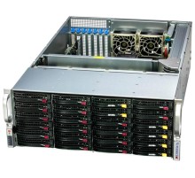 Серверная платформа Supermicro SuperStorage 4U Server 641E-E1CR24L noCPU(2)4th/5th gen(MCC Carrier)/TDP 270W/noDIMM(16)/24x 3.5"/2.5"  , 2x Rear 2.5" SATA Slots, 2x NVMe M.2/2x10GbE/SFT-DCMS-Single/2x1200W