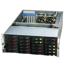 Серверная платформа Supermicro SuperStorage 4U Server 641E-E1CR24L noCPU(2)4th/5th gen(MCC Carrier)/TDP 270W/noDIMM(16)/24x 3.5"/2.5"  , 2x Rear 2.5" SATA Slots, 2x NVMe M.2/2x10GbE/SFT-DCMS-Single/2x1200W