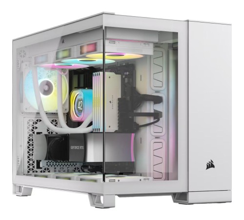 Корпус без блока питания/ Case Corsair 2500X Airflow, Midi-Tower, TG, no fan, 2xUSB-A 3.2, 1xUSB 3.2 Type-C, mATX, mITX White