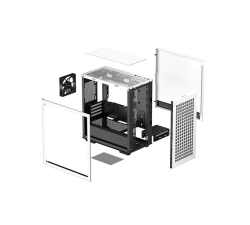 корпус Deepcool CH370 WH без БП, боковое окно (закаленное стекло), белый, mATX (R-CH370-WHNAM1-G-1)