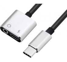 Greenconnect Адаптер переходник-гибкий USB 2.0 Type C/ AUDIO, CM/CF+jack 3,5mm F