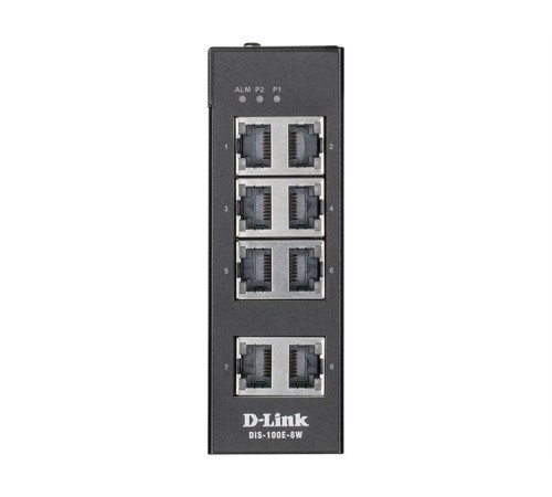 Коммутатор D-Link DIS-100E-8W/A1A, L2 Unmanaged Industrial Switch with 8 10/100Base-TX ports.1K Mac address, 802.3x Flow Control, Stand-alone, Auto MDI/MDI-X for each port, D-link Green technology, Metal case,