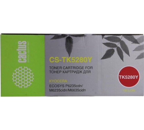-/ Картридж лазерный Cactus CS-TK5280Y TK-5280Y желтый (11000стр.) для Kyocera Ecosys P6235cdn/M6235cid