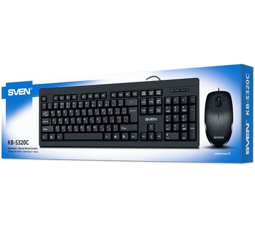 Набор клавиатура+мышь SVEN KB-S320C черный (104 кл., 1000DPI, 2+1кл.)