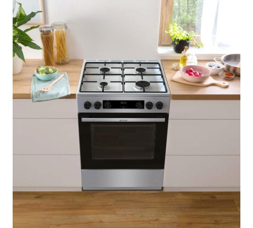 Плита GORENJE/ Тип плиты: комбинированная, Тип варочной поверхности: газовая, Цвет: нержавеющая сталь, Гриль: Есть, Ширина, см: 60 Плита GORENJE/ Тип плиты: комбинированная, Тип варочной поверхности: газовая, Цвет: нержавеющая сталь, Гриль: Есть, Ширина, см: 60