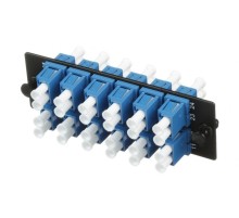 Панель FAP с 12 Duplex LC OS1 9/125 бронз. син./ LC OS1/OS2 FAP loaded with twelve LC duplex singlemode fiber optic adapters (Blue) with zirconia ceramic split sleeves