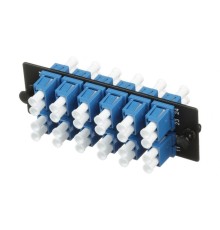 Панель FAP с 12 Duplex LC OS1 9/125 бронз. син./ LC OS1/OS2 FAP loaded with twelve LC duplex singlemode fiber optic adapters (Blue) with zirconia ceramic split sleeves