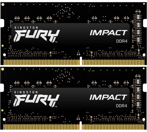 Память оперативная/ Kingston 16GB 3200MT/s DDR4 CL20 SODIMM (Kit of 2) FURY Impact Память оперативная/ Kingston 16GB 3200MT/s DDR4 CL20 SODIMM (Kit of 2) FURY Impact