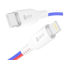 GCR Кабель 1.0m TypeC/Lightning MFRi POWER DELIVERY 18 W, быстрая зарядка, ТРИКОЛОР Россия, AL case белый, белый ПВХ, GCR-54962