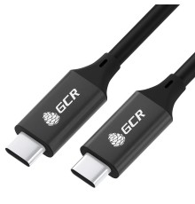 GCR Кабель USB 3.1 (USB 3.2 Gen 2) Type C-С, 1.0m, 100W/20V/5A, M/M, 10 Гбит/с, TPE, AL сase черный, черный, GCR-54071
