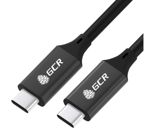 GCR Кабель USB 3.1 (USB 3.2 Gen 2) Type C-С, 1.0m, 100W/20V/5A, M/M, 10 Гбит/с, TPE, AL сase черный, черный, GCR-54071