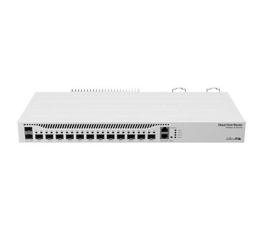 Маршрутизатор MikroTik Cloud Core Router 2004-1G-12S+2XS with Annapurna Alpine AL32400 Cortex A57 CPU (4-cores, 1.7GHz per core), 4GB RAM, 1x Gigabit RJ45 port, 12x 10G SFP+ cages, 2 x 25G SFP28 cages, RouterOS L6,