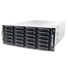 Серверный корпус/ RSC-4ET, 4U, 24xSATA/SAS HS 3,5/2,5" universal bay + 2x2,5" 15mm rear HS bay, up to 12"(W) x 13"(D) E-ATX, 12G 24-port EOB BP with 3xSFF-8643, 3x 120x25mm fan (middle), 1200W 1+1 redundant 80+ Platinum, 28" slide
