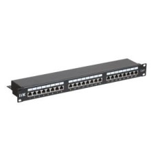 1U патч-панель кат.6 STP, 24 порта (IDC Dual), с кабельным органайзером