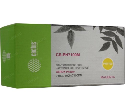 -/ Картридж лазерный Cactus CS-PH7100M 106R02607 пурпурный (4500стр.) для Xerox Phaser 7100/7100N/7100D