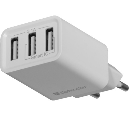 Defender Сетевой адаптер UPA-31 белый, 3xUSB, 5V/3.1А