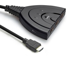 Переключатель HDMI 3 x 1 Greenline, 1080p 60Hz, USB доп питание, GL-v301CP