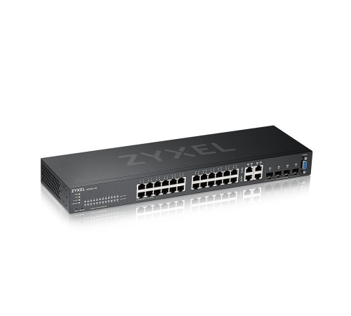 Коммутатор/ ZYXEL NebulaFlex Pro GS2220-28 Hybrid L2 Switch, rack 19 ", 24xGE, 4xCombo (SFP / RJ-45), silent, standalone / cloud management
