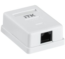 Настенная информационная розетка RJ45 8P8C, кат.5Е, UTP, 1-порт, белая