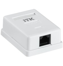 Настенная информационная розетка RJ45 8P8C, кат.5Е, UTP, 1-порт, белая