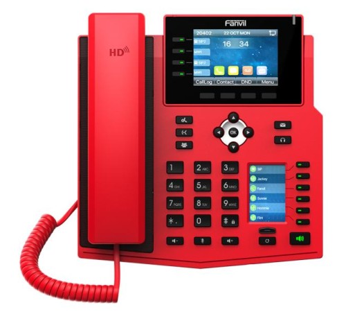 IP-телефон Fanvil X5U, 16 SIP-акк., 3,5", 480x320 Цвет. экран, POE, БП в комп., 2x1 Gbps, BT 4.2, Красный IP-телефон Fanvil X5U, 16 SIP-акк., 3,5", 480x320 Цвет. экран, POE, БП в комп., 2x1 Gbps, BT 4.2, Красный