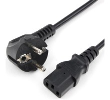 Шнур Power Cube кабель питания, разъем: Schuko(евровилка) - IEC 320 C13, длина 3 м., сечение 3x1.00, 16А, медь+ ПВХ, с заземлением, Россия, цвет черный