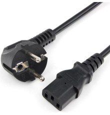 Шнур Power Cube кабель питания, разъем: Schuko(евровилка) - IEC 320 C13, длина 3 м., сечение 3x1.00, 16А, медь+ ПВХ, с заземлением, Россия, цвет черный