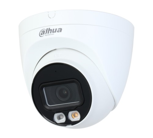 Уличная купольная IP-видеокамера Full-color с ИИ, 2Мп, 1/2.8 CMOS, объектив 2.8мм, WDR(120дБ), чувствительность 0.002лк@F1.6 сжатие: H.265+ H.265 H.264+ H.264 MJPEG, 2 потока до 2Мп@25к/с, видеоаналитика: SMD Plus (Умная детекция движения) пересечение лин