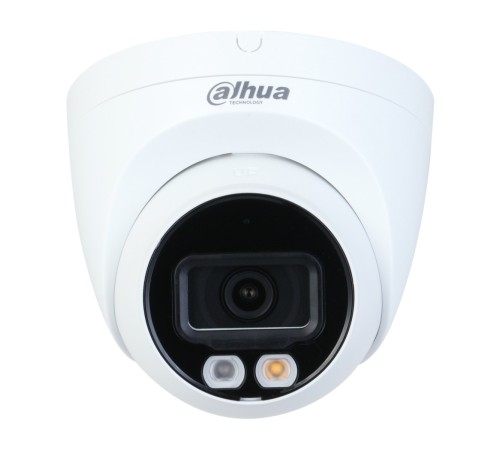 Уличная купольная IP-видеокамера Full-color с ИИ, 2Мп, 1/2.8 CMOS, объектив 2.8мм, WDR(120дБ), чувствительность 0.002лк@F1.6 сжатие: H.265+ H.265 H.264+ H.264 MJPEG, 2 потока до 2Мп@25к/с, видеоаналитика: SMD Plus (Умная детекция движения) пересечение лин