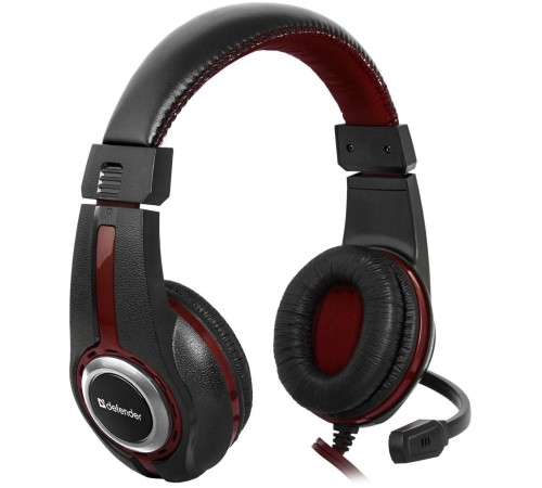 Defender Игровая гарнитура Warhead G-185 черный + красный, кабель 2 м