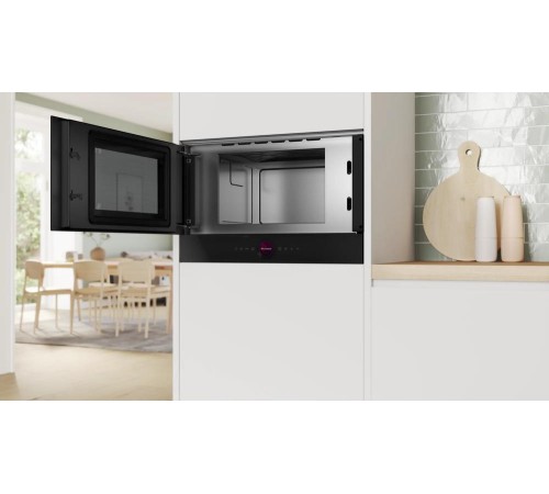 Встраиваемые микроволновые печи BOSCH Accent line. 900Вт, 5 режимов, инвертер, 21 л, черный, петли слева