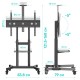 ONKRON мобильная стойка для ТВ 50"-90", макс 100кг, наклонная, чёрная TS1891