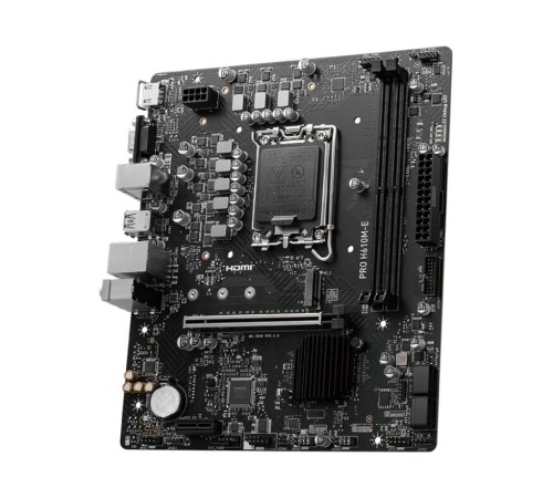 Материнская плата/ MB MSI INTEL H610 s1700, 2xDDR5(96GB), D-SUB/HDMI 1.4, 1xPCIe 4.0x16, 1xPCIe 3.0, 1xLAN, 4xSATA 6Gb/s, 1xM.2, 2xUSB 3.2, 4xUSB 2.0, 1xPS/2, mATX Материнская плата/ MB MSI INTEL H610 s1700, 2xDDR5(96GB), D-SUB/HDMI 1.4, 1xPCIe 4.0x16, 1xPCIe 3.0, 1xLAN, 4xSATA 6Gb/s, 1xM.2, 2xUSB 3.2, 4xUSB 2.0, 1xPS/2, mATX