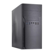 Корпус с блоком питания 450Вт./ Case Foxline FL-628-FZ450R-U32-S mATX case, black, w/PSU 450W 12cm, w/2xUSB2.0, w/2xUSB3.0 w/pwr cord, w/o FAN, E-lock support
