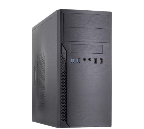 Корпус с блоком питания 450Вт./ Case Foxline FL-628-FZ450R-U32-S mATX case, black, w/PSU 450W 12cm, w/2xUSB2.0, w/2xUSB3.0 w/pwr cord, w/o FAN, E-lock support
