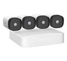 Система видеонаблюдения/ Tenda K4P-4TR Система видеонаблюдения, 4 цилиндрических уличных IP-камеры IT7-PRS и видеорегистратор, 2560x1440, 25 кадр./сек, CMOS, 4Мп, PoE, ночная съемка, датчик движения, IP66
