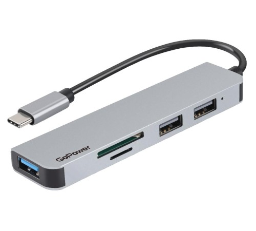хаб/ USB-Хаб GoPower GPH5-1 3USB/MicroSD/SD Type-C (m) USB3.0 (1/100) хаб/ USB-Хаб GoPower GPH5-1 3USB/MicroSD/SD Type-C (m) USB3.0 (1/100)