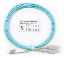 Патч-корд ВО Cabeus FOP-50-LC-SC-2m Шнур оптический duplex LC-SC 50/125 mm OM3 2м LSZH
