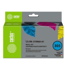 -/ Заправочный набор Cactus CS-RK-3YM60-61 №305 многоцветный 4x30мл для HP DeskJet 2710/2120/2721/2722
