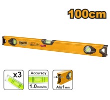 Уровень строительный алюминиевый 100 см INGCO HSL18100