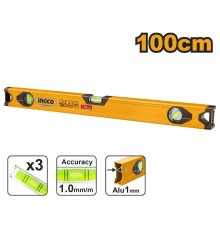 Уровень строительный алюминиевый 100 см INGCO HSL18100