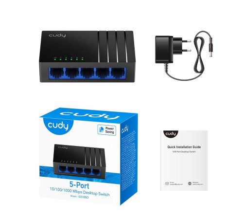 Коммутатор/ 5-Port Gigabit Metal Switch, 5 10/100/1000M RJ45 Ports, Loop Detection, Desktop Metal Case, Power Saving, Plug & Play Коммутатор/ 5-Port Gigabit Metal Switch, 5 10/100/1000M RJ45 Ports, Loop Detection, Desktop Metal Case, Power Saving, Plug & Play