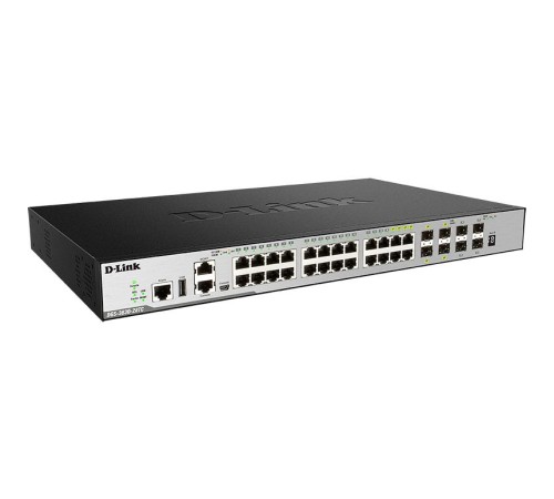 Коммутатор/ DGS-3630-28TC/A1ASI,DGS-3630-28TC/*SI Managed L3 Stackable Switch 20x1000Base-T, 4x10GBase-X SFP+, 4xCombo 1000Base-T/SFP, Surge 6KV, CLI, 1000Base-T Management, RJ45 Console, mini-USB Console, USB, RPS, Alarm RJ-45, Dying Gasp, Standard Image