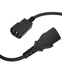 GCR Кабель питания PROF удлинитель 7.0m, С13 - С14, черный, 3*1,0mm, GCR-54340