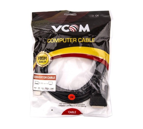 Кабель/ Кабель HDMI AM/DVI(24+1)M, 3м, CU, 1080P@60Hz, 2F, VCOM <CG484G-3M>