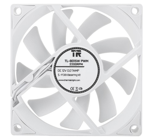 Вентилятор корпусный/ Case Cooler Thermalright TL-8015W (80x80x15mm, 4-pin PWM, 28.4CFM, 23.3dBA, 2200RPM, White) Вентилятор корпусный/ Case Cooler Thermalright TL-8015W (80x80x15mm, 4-pin PWM, 28.4CFM, 23.3dBA, 2200RPM, White)