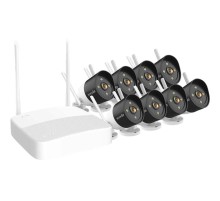 Система видеонаблюдения/ Tenda K8W-3TC Система видеонаблюдения, 8 цилиндрических уличных IP-камеры CT6 и видеорегистратор, 2304x1296, 30 кадр./сек, CMOS, 3Мп, PoE, ночная съемка, датчик движения, IP66