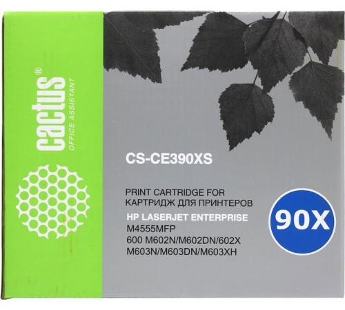 -/ Картридж лазерный Cactus CS-CE390XS CE390X черный (24000стр.) для HP LJ M4555