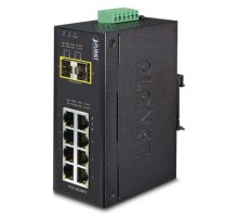 коммутатор/ PLANET IP30 Industrial 8-Port 10/100/1000T + 2-Port 100/1000X SFP Ethernet Switch (-40~75 degrees C)